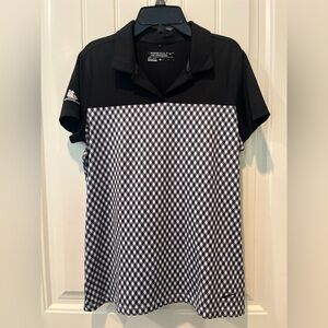 NIKE Polo Dri-fit Active Golf Shirt Ladies Size Medium Logo on Sleeve EUC LW